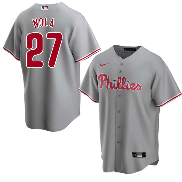 Nike Men #27 Aaron Nola Philadelphia Phillies Baseball Jerseys Sale-Gray